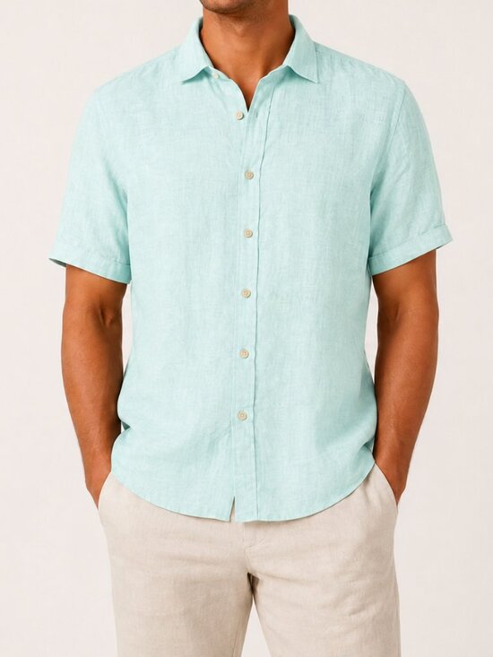 Nautica Other - Nautica Men’s XL 100% Linen Seawater Blue Short Sleeve Button Down Shirt
